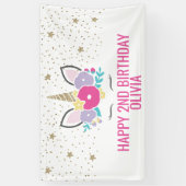 Bannière de la fête d'anniversaire de la licorne m (Vertical)