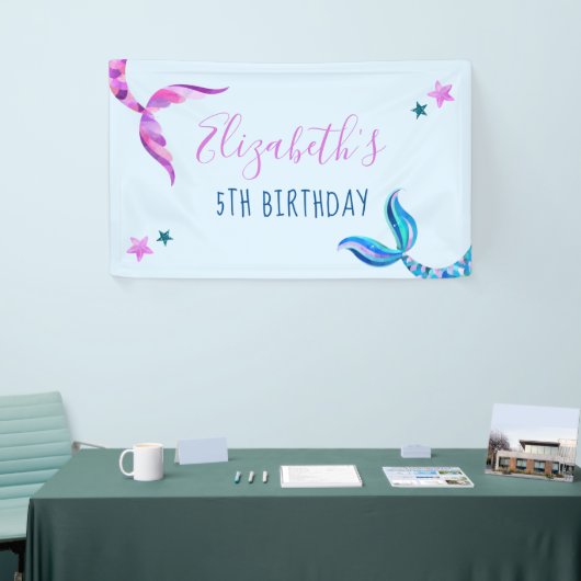 Bannière de la fête d'anniversaire de la sirène (Salon professionnel)