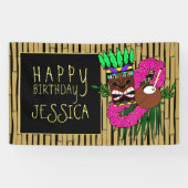 Bannière de la fête d'anniversaire de Luau Nom per (Horizontal)