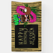 Bannière de la fête d'anniversaire de Luau Nom per (Vertical)