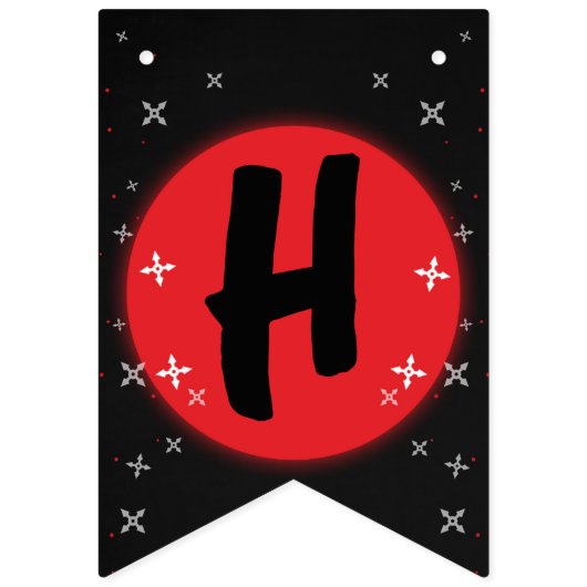 Bannière de la fête d'anniversaire du Ninja noir (Deuxième drapeau)