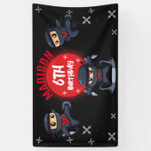 Bannière de la fête d'anniversaire du Ninja noir (Vertical)