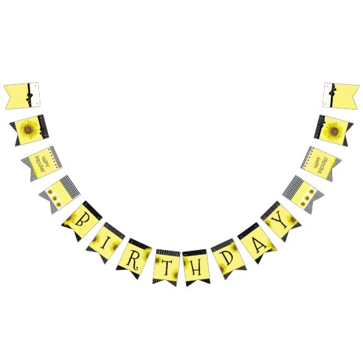 Bannière de la fête d'anniversaire du tournesol pe (Tout)