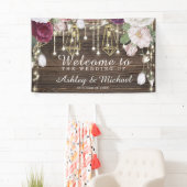 Bannière de la fête de bienvenue du Mariage rustiq (En situation)