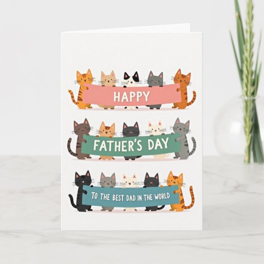 Bannière de la Fête des Pères Carte d'art de chat (Devant)