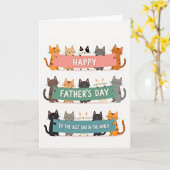 Bannière de la Fête des Pères Carte d'art de chat (Fleur jaune)