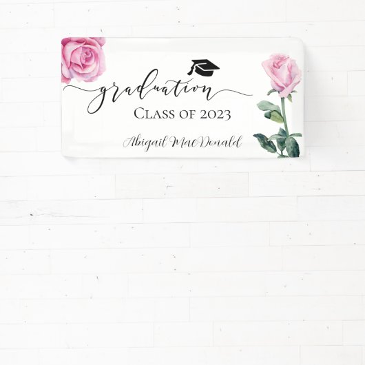 Bannière de la fête des Roses de l'Aquarelle rose (Insitu)