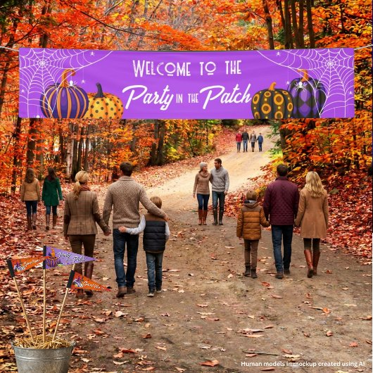 Bannière de la fête d'Halloween dans le patch de c