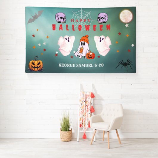 Bannière de la fête d'Halloween personnalisée pour (Insitu)