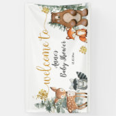 Bannière de la fête du Baby shower forestier d'hiv (Vertical)