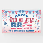 Bannière de la fête du barbecue 4 juillet été (Horizontal)