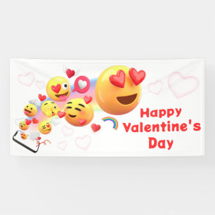 Bannière de la fête Emoji Valentines