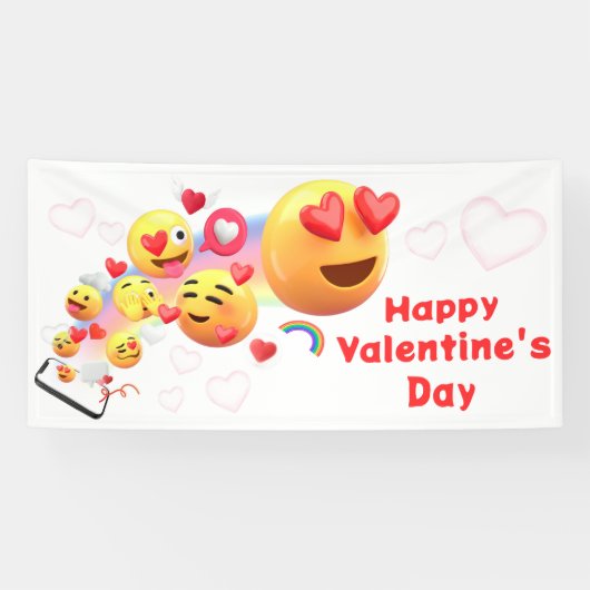 Bannière de la fête Emoji Valentines (Horizontal)