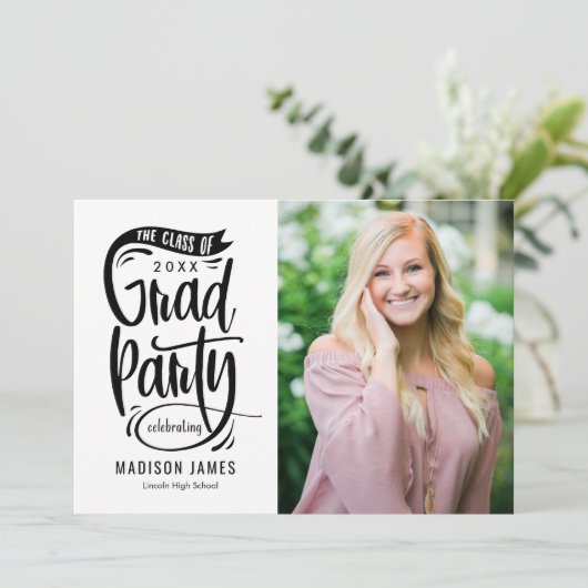 Bannière de la fête Faire-part de graduation Invit (Debout devant)