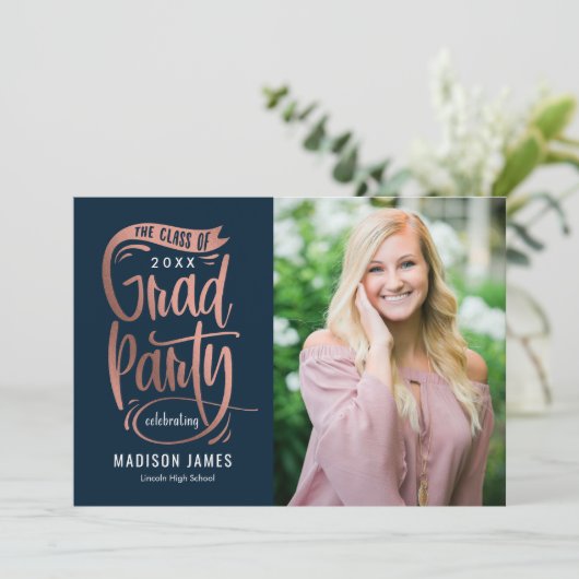 Bannière de la fête Faire-part de graduation Invit (Debout devant)