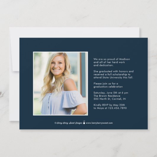 Bannière de la fête Faire-part de graduation Invit (Dos)