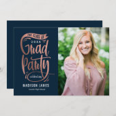 Bannière de la fête Faire-part de graduation Invit (Devant / Derrière)