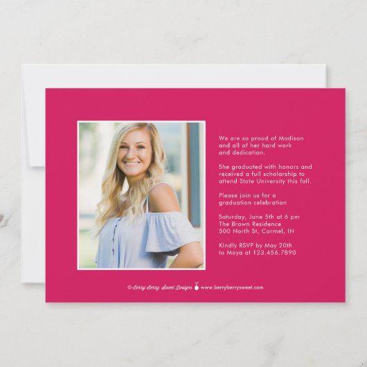 Bannière de la fête Faire-part de graduation Invit (Dos)