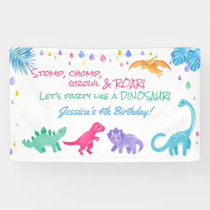 Bannière de la fête thématique de Dinosaur