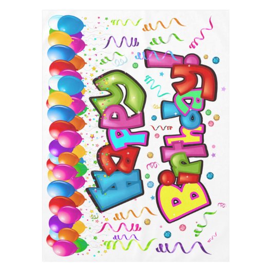 Bannière de la nappe d'anniversaire joyeuse (Devant)