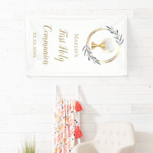 Bannière de la première sainte communion catholiqu (En situation)