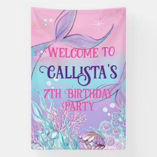 Bannière de la queue de sirène magique - sous la m