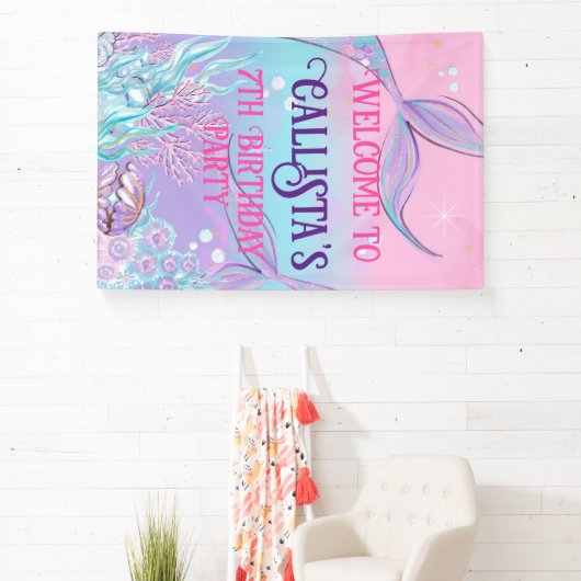 Bannière de la queue de sirène magique - sous la m (Insitu)