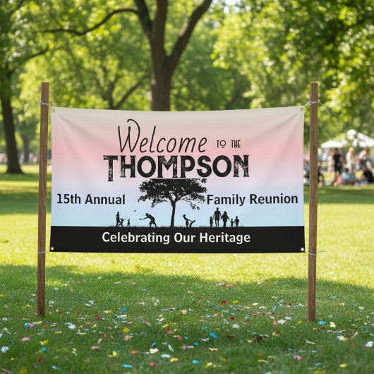 Bannière de la réunion de famille Pastel