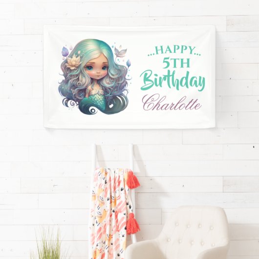 Bannière de la sirène d'anniversaire (En situation)