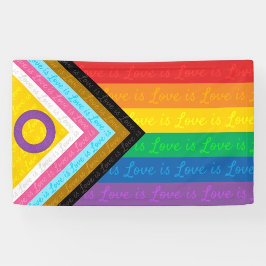 Bannière de l'amour du drapeau de la fierté (Horizontal)