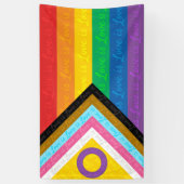 Bannière de l'amour du drapeau de la fierté (Vertical)