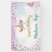 Bannière de l'anniversaire de l'Unicorn Magic Girl (Vertical)
