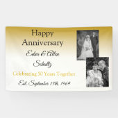 Bannière de l'anniversaire Gold Happy (Horizontal)