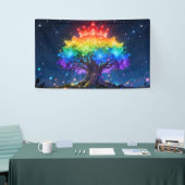 Bannière de l'Arbre de Lumière Arc-en-Ciel (Salon professionnel)