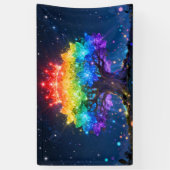 Bannière de l'Arbre de Lumière Arc-en-Ciel (Vertical)