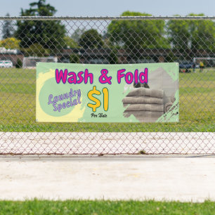 Bannière de lavage et pliage