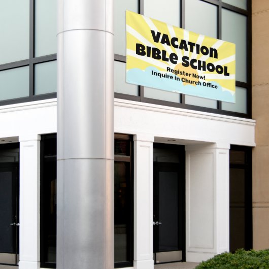 Bannière de l'école biblique de vacances (Bâtiment extérieur)