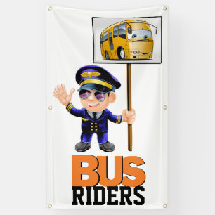 Bannière de l'école pour les usagers du bus scolai