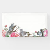 Bannière de l'écureuil de la forêt à l'aquarelle (Horizontal)