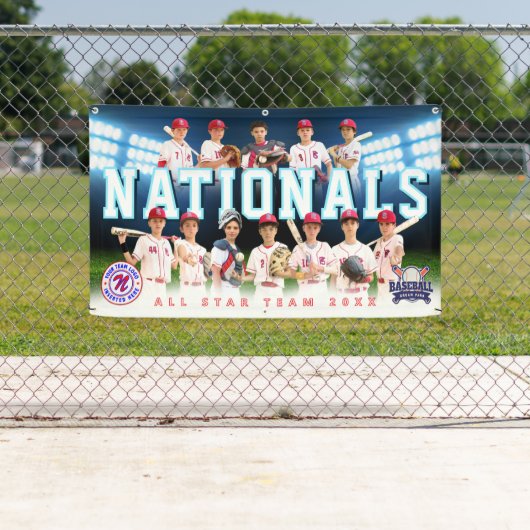 Bannière de l'équipe de baseball bleu - Personnali (En situation)