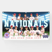 Bannière de l'équipe de baseball bleu - Personnali (Horizontal)