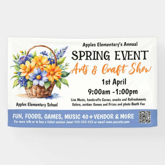 Bannière de l'évènement de printemps PTO PTA Churc (Horizontal)