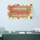 Bannière de look peint Baby shower fille fraise (Salon professionnel)