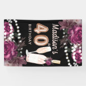 Bannière de luxe 40e Anniversaire du vin Rose (Horizontal)