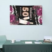 Bannière de luxe 50e anniversaire du vin Rose (Salon professionnel)