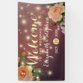 Bannière de Mariage à cordes florales rouges de Bo (Vertical)