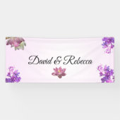 Bannière de mariage à fleurs dégradé rose (Horizontal)