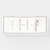 Bannière de mariage à monogramme royal burgundy él (Horizontal)