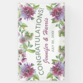 Bannière de Mariage à pendage souple et fleuri (Vertical)