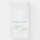 Bannière de mariage avec bar ouvert à rayures vert (Verticale)